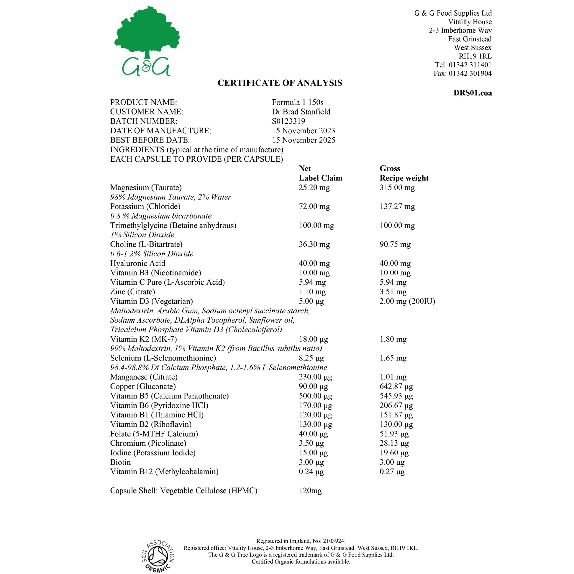 MicroVitamin A LowDose MultiVitamin & Mineral Dr Brad Stanfield